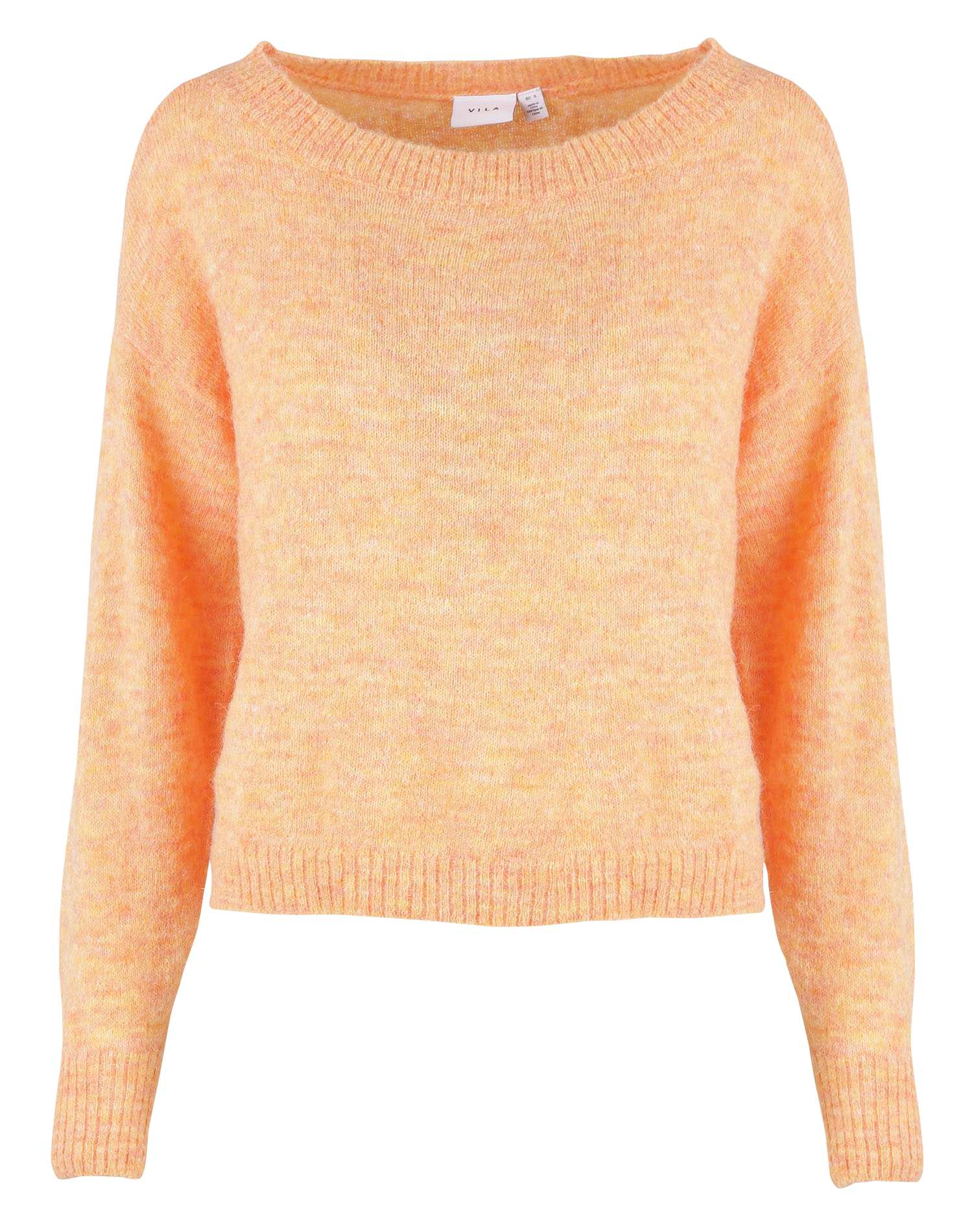EMPERA - Pull col bateau en laine et alpaga mélangés| Orange