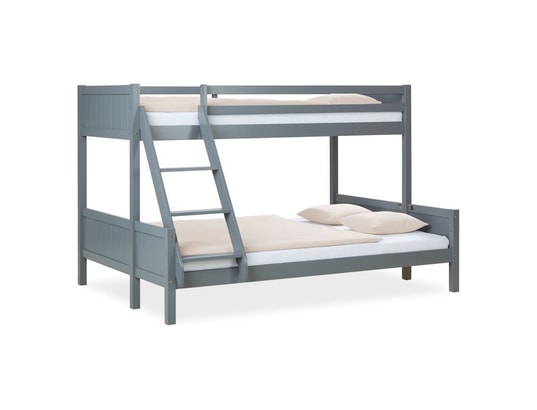 HOMESTYLE4U - Lit évolutif Lit superposé 90x200 et 140x200 cm gris