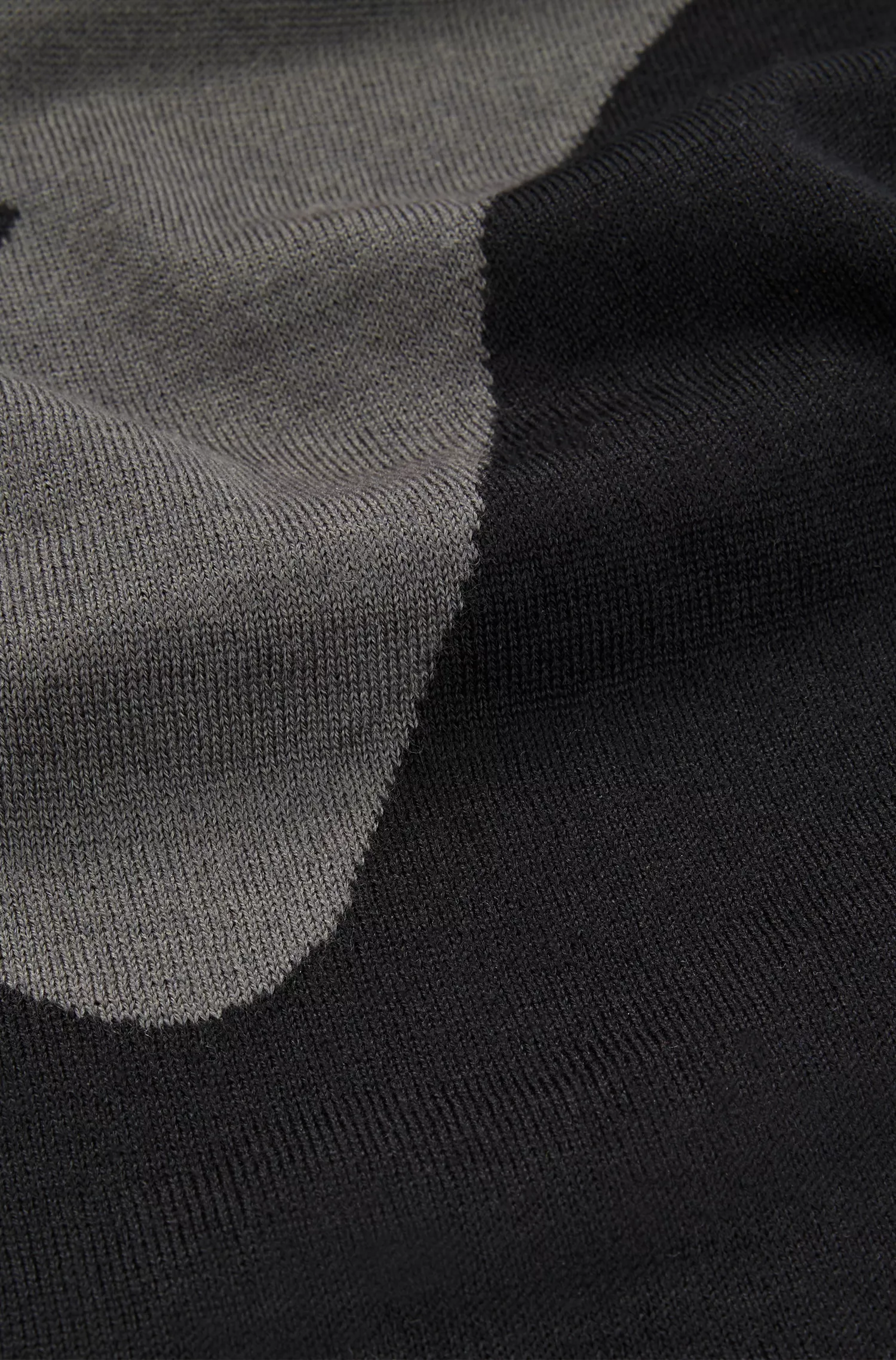 Cachecol BOSS com jacquard verde e logo em mistura de lã.