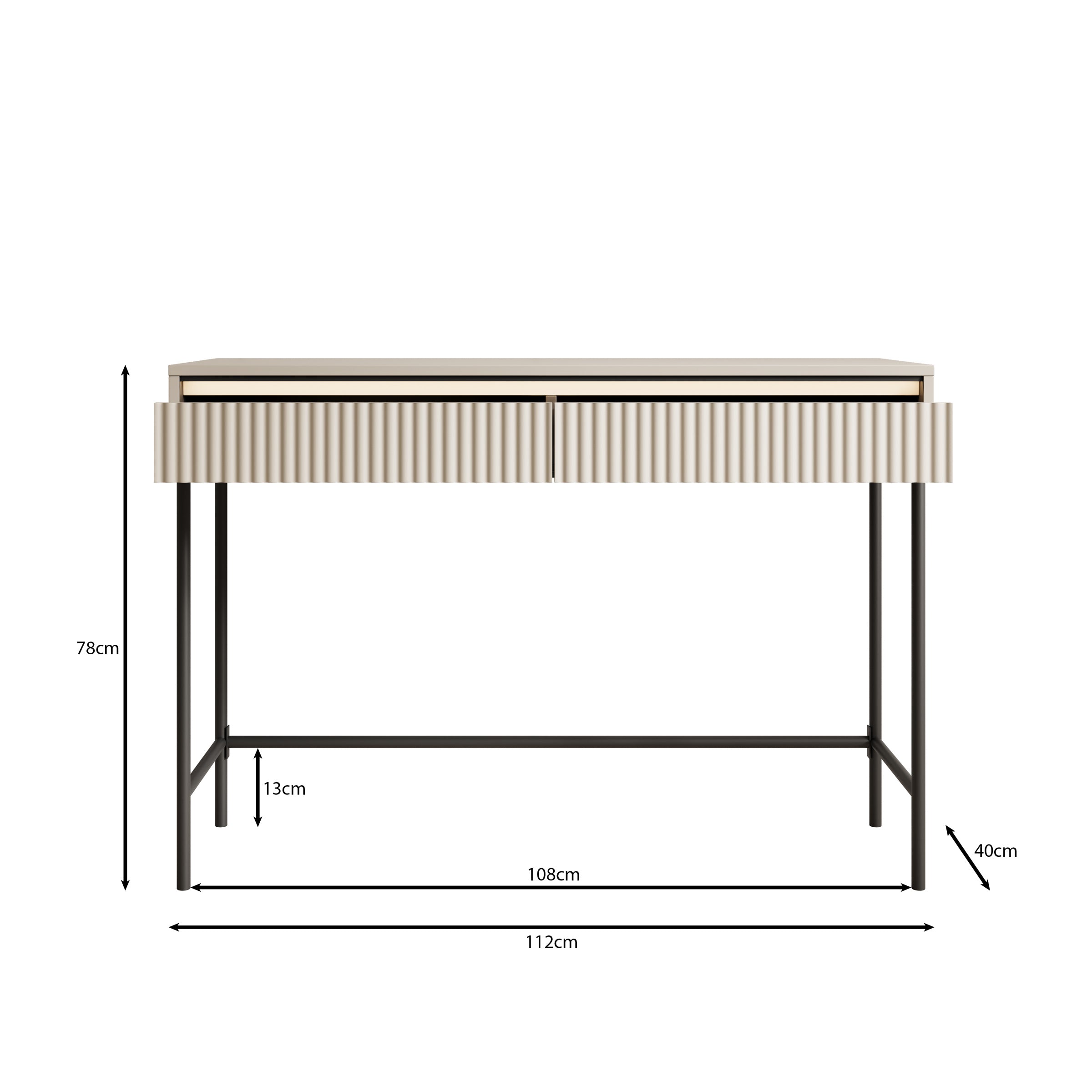 Timoteo - Kaptafel - Beige - 112x40x78 cm