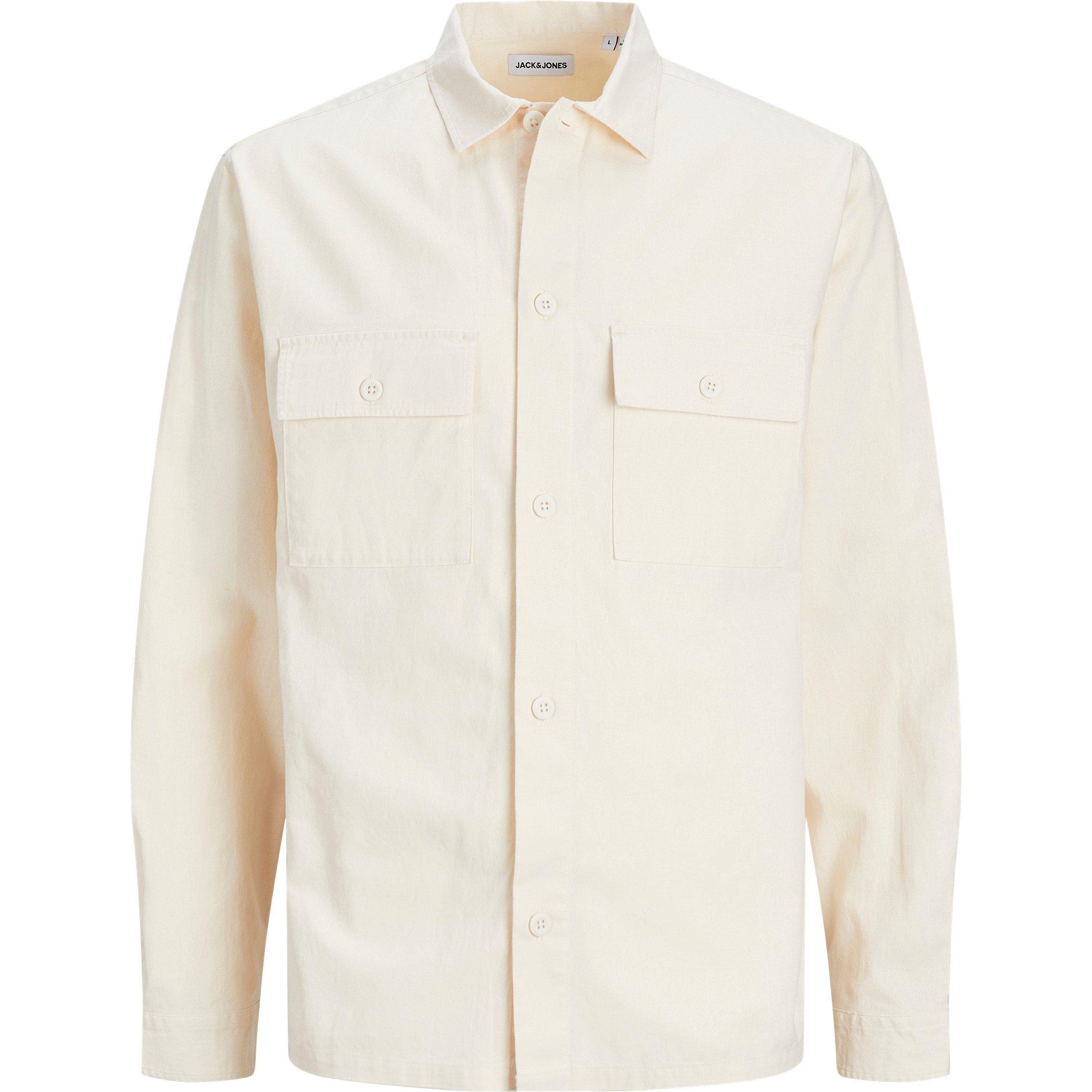 Jack and Jones Venice Linen Blend Long Sleeve Overshirt