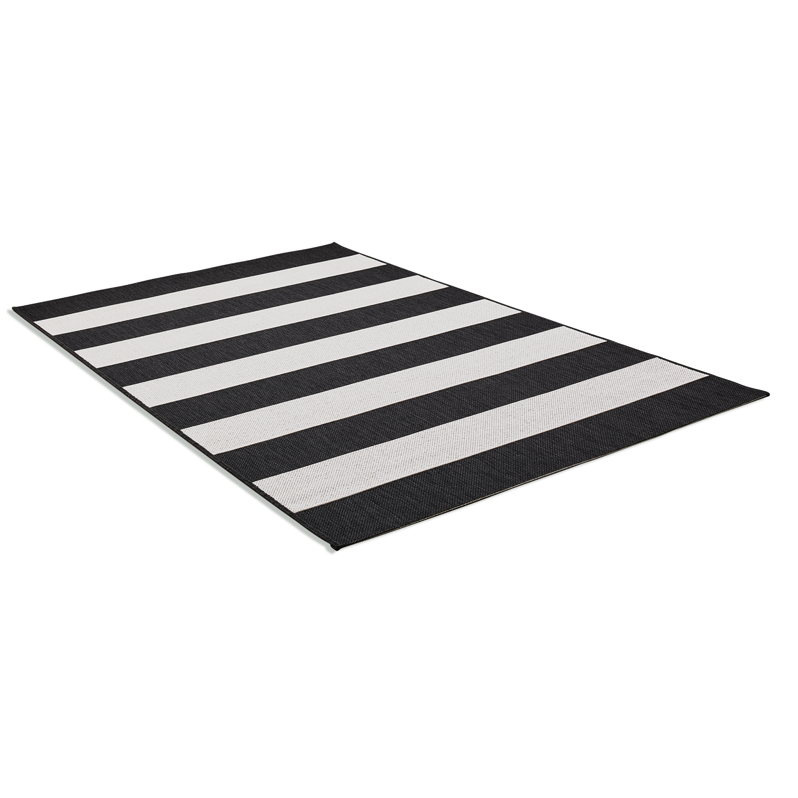In-/Outdoorteppich - schwarz-weiß - 80x150 cm