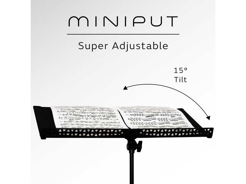 Miniput Ultraportabler Notenständer Classic Notenpult mit einem Höhenbereich von 34 cm bis 119 cm