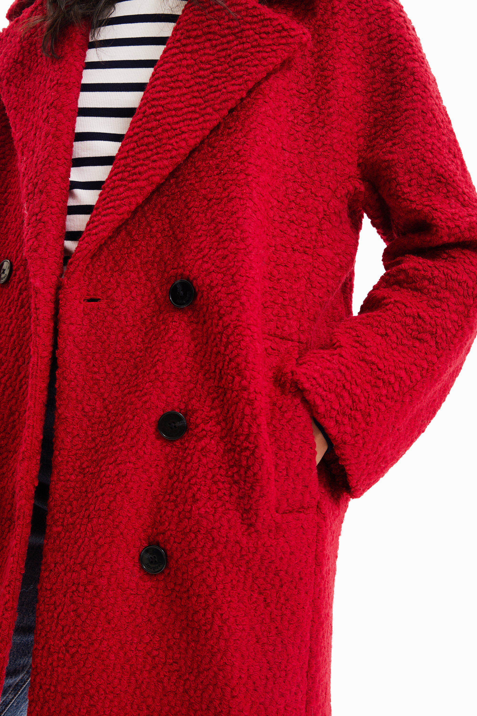 Manteau droit laine