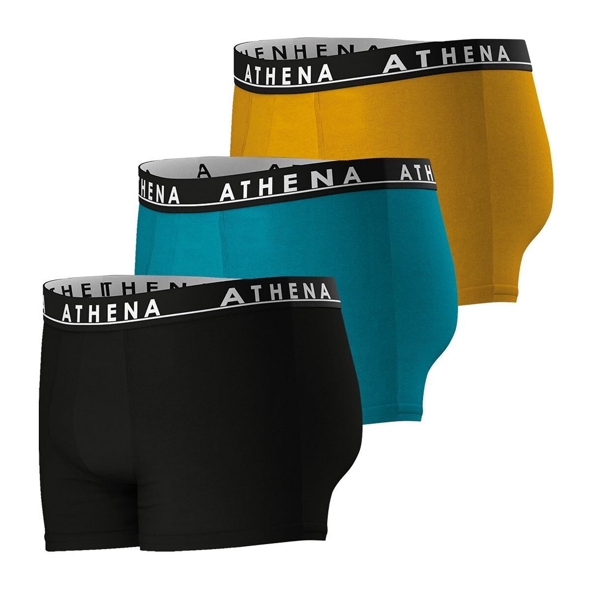 ATHENA<br>Conjunto de 3 cuecas boxer lisas Easy Color