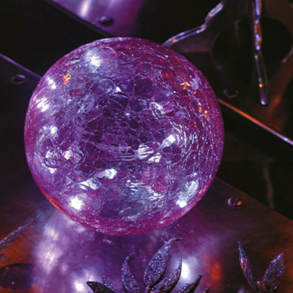 Boule hélios rose - led blanche - chromex