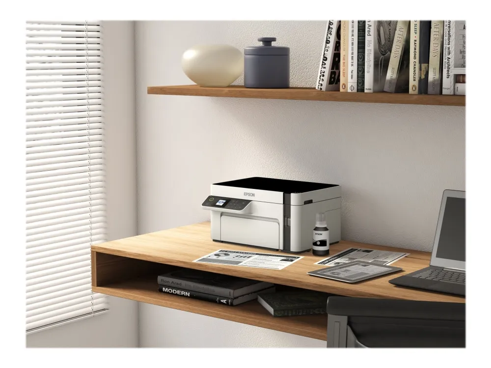 Epson EcoTank ET-M2120 - Multifunktionsprinter - S/H - blækprinter - A4/Legal (medie) - op til 15 spm (udskriver) - 150 ark - USB, Wi-Fi - hvid