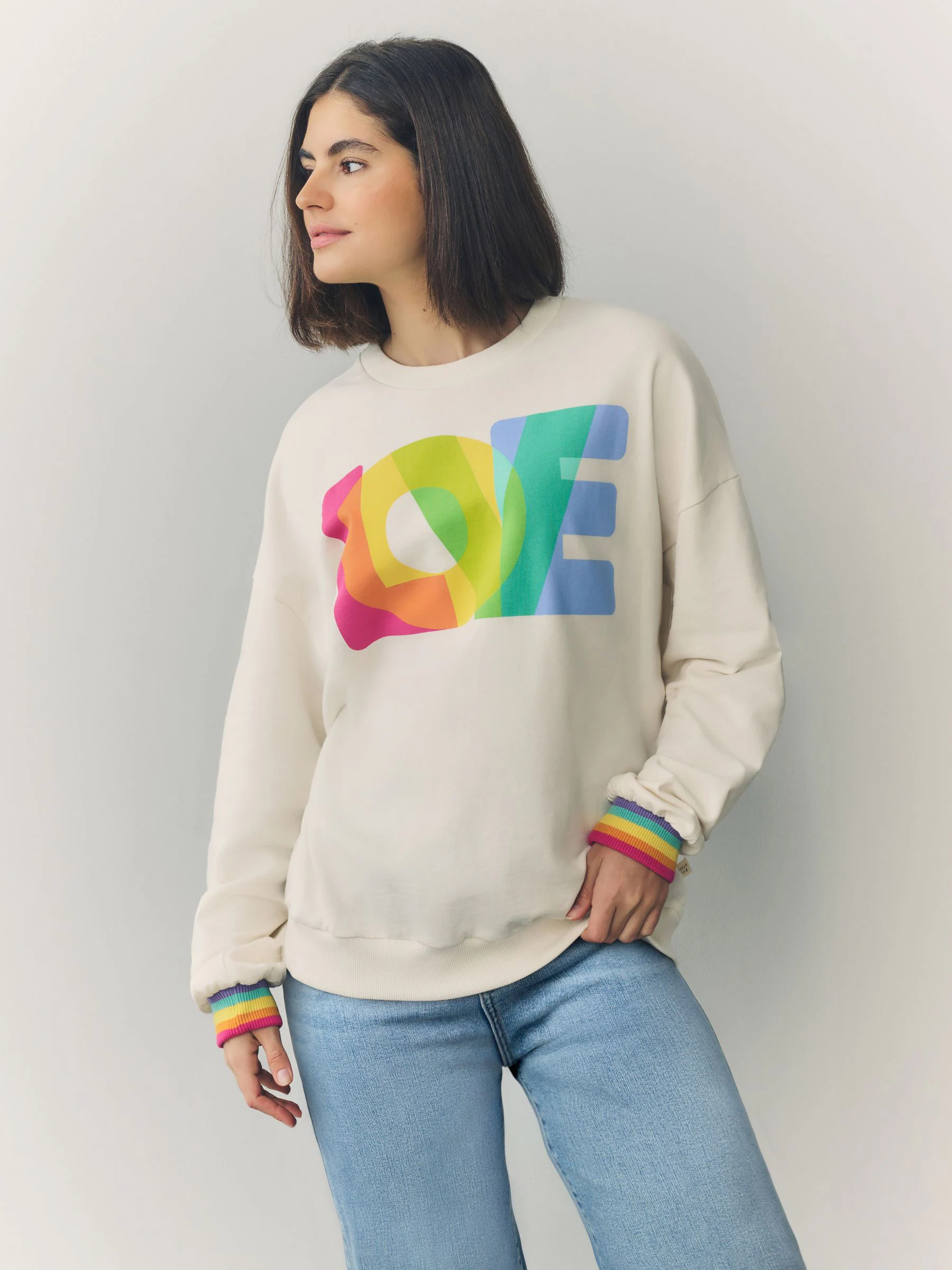Little Bird by Jools Oliver - Sweatshirt met regenboog voor volwassenen