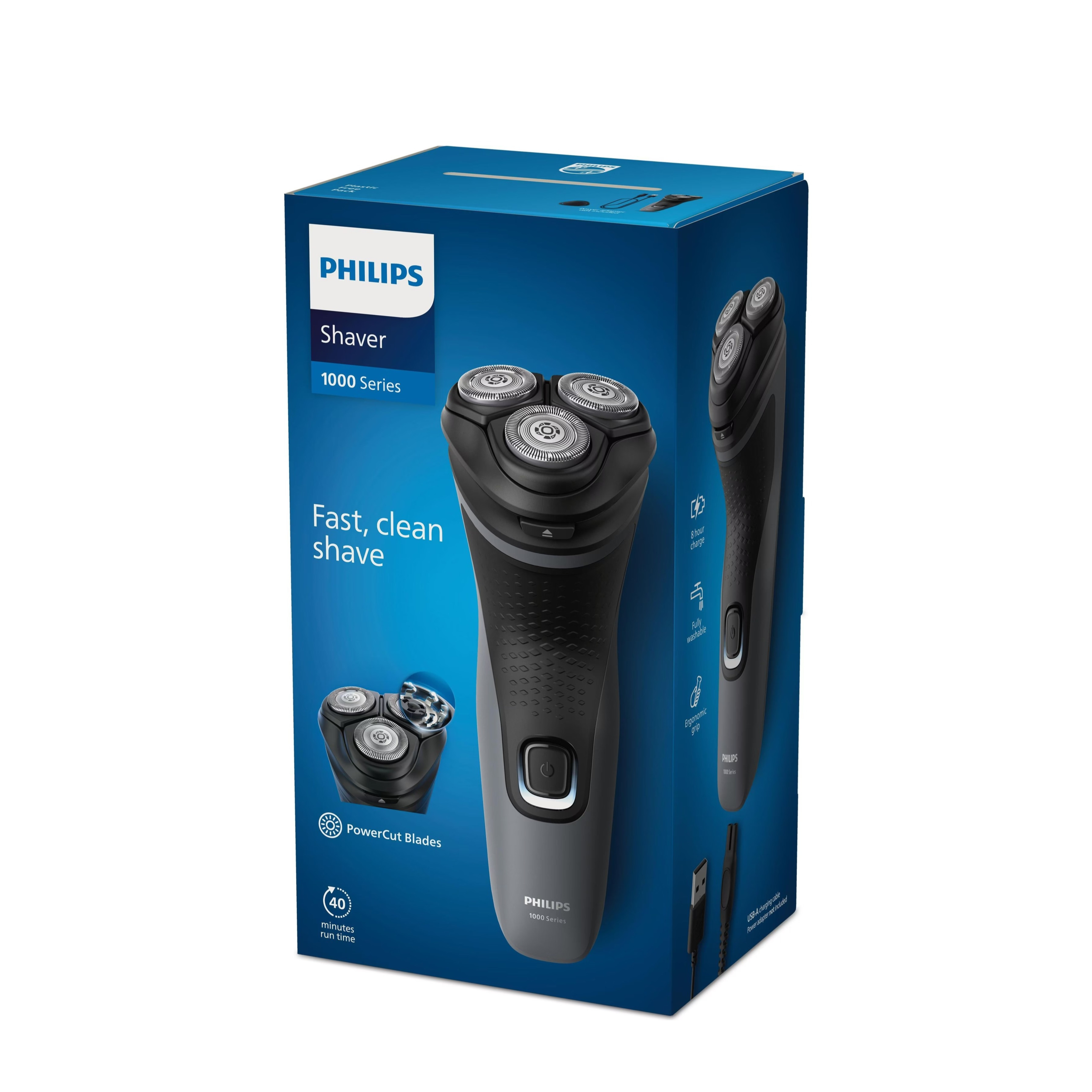 Shaver Series 1000 Elektrischer Scherkopf Haarschneider Bart Trimmer Akku Rasierer Wet & Dry (S1142/00) - Schwarz