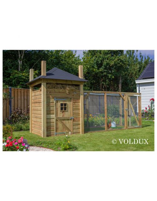 Voldux Hooiberg Loes Xl - Kippenhok - 462x175x225 cm Bruin