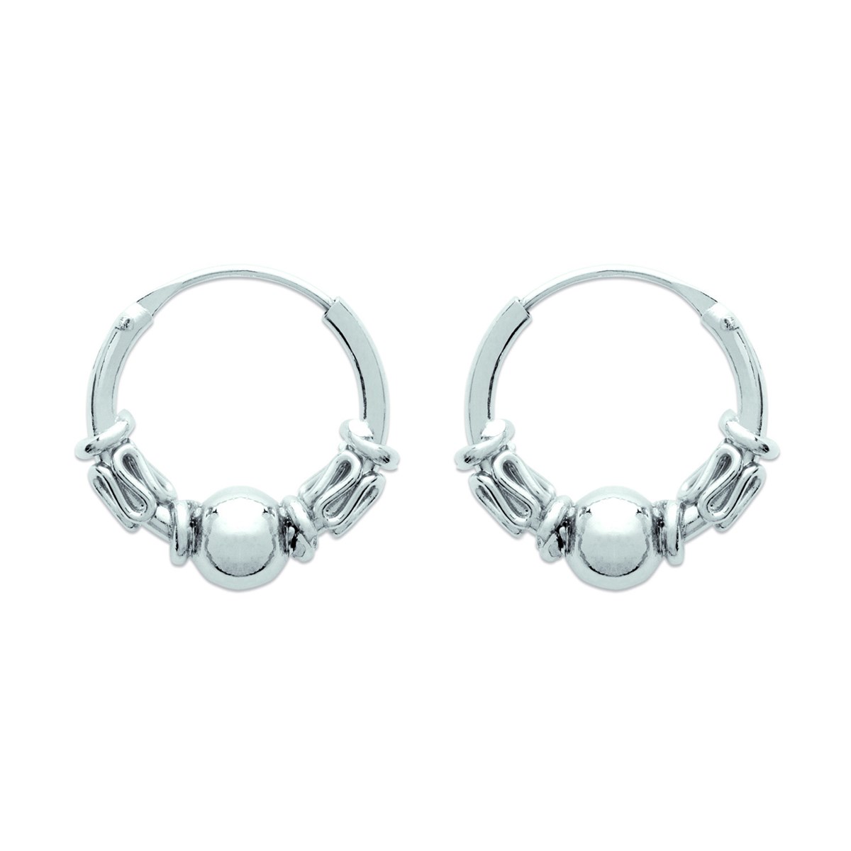 Boucles d'oreilles créoles homme Brillaxisargent 925/1000 12 mm