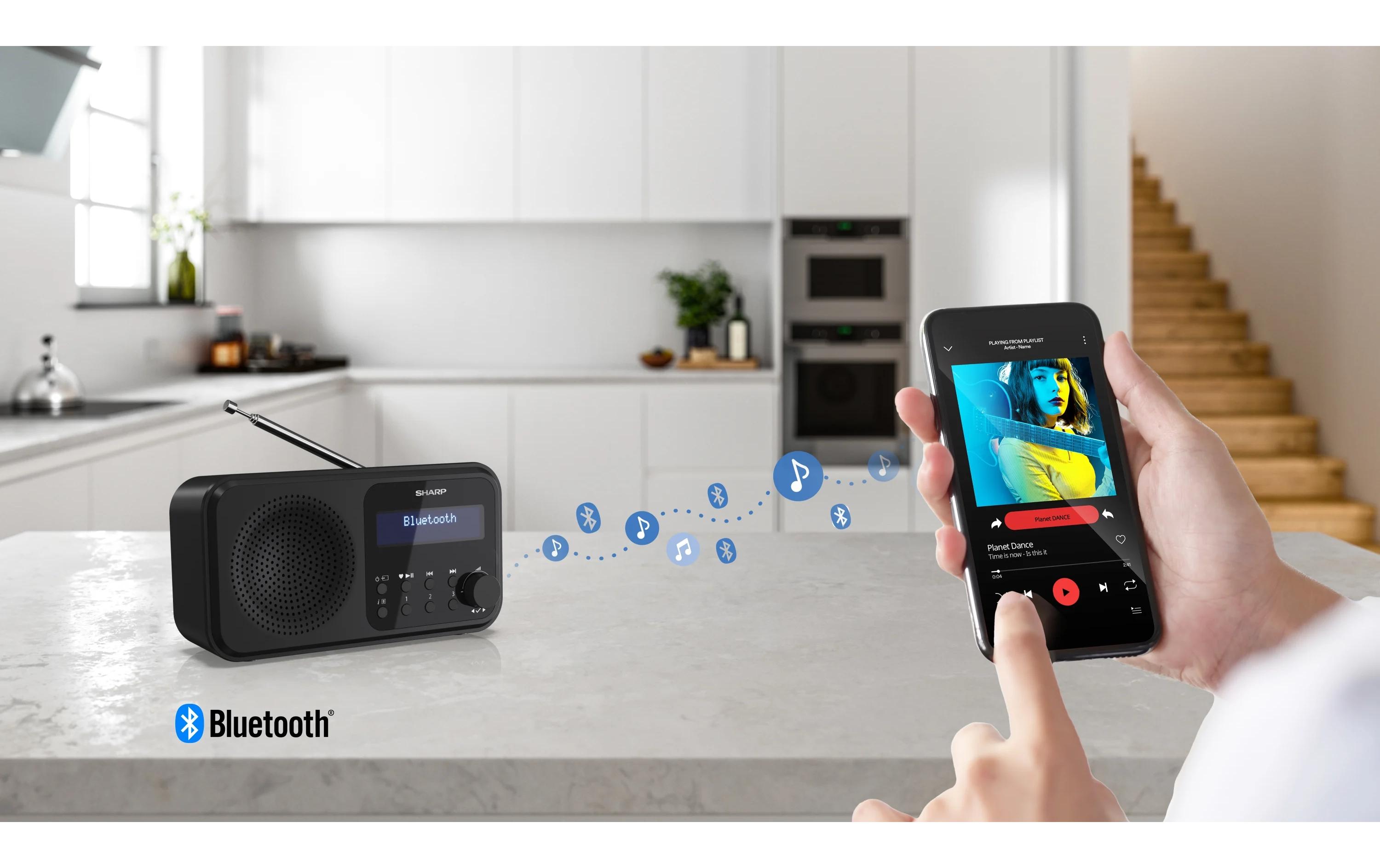 DAB+ Radio DR-P420 – SchwarzTragbares Digitalradio mit Bluetooth