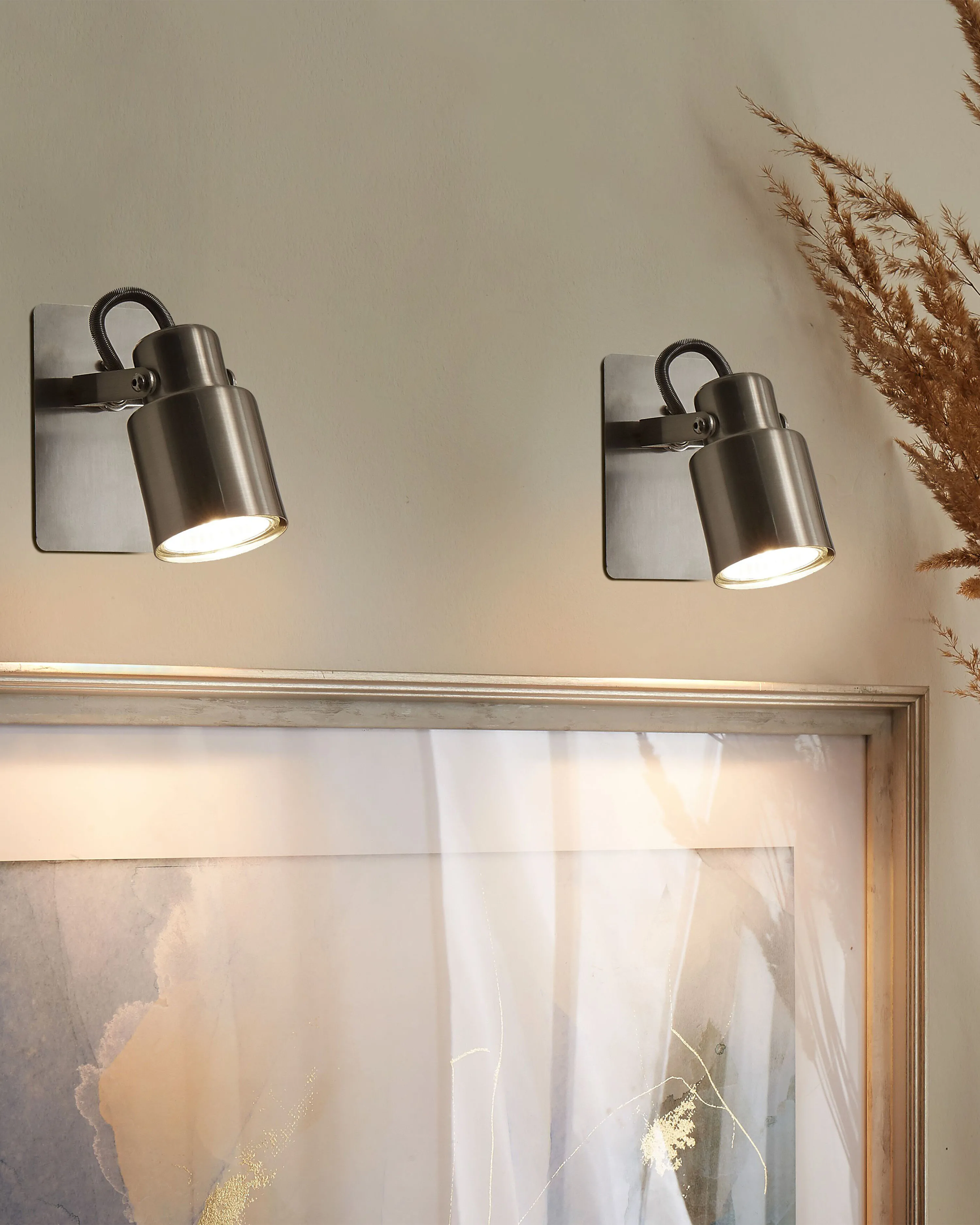 Set van 2 spotlampen BONTE verstelbaar Metaal Zilver