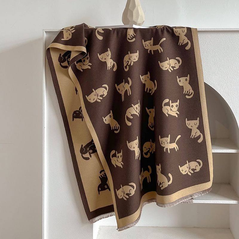 Combon - Sjaal met kattenfranjes