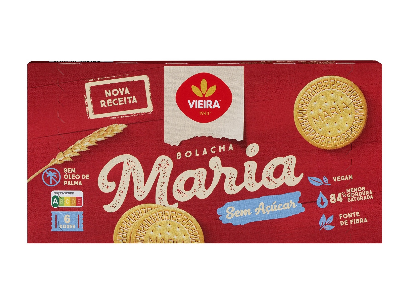 BOLACHA VIEIRA S/AÇUCAR CASTANHO CLARO 150G