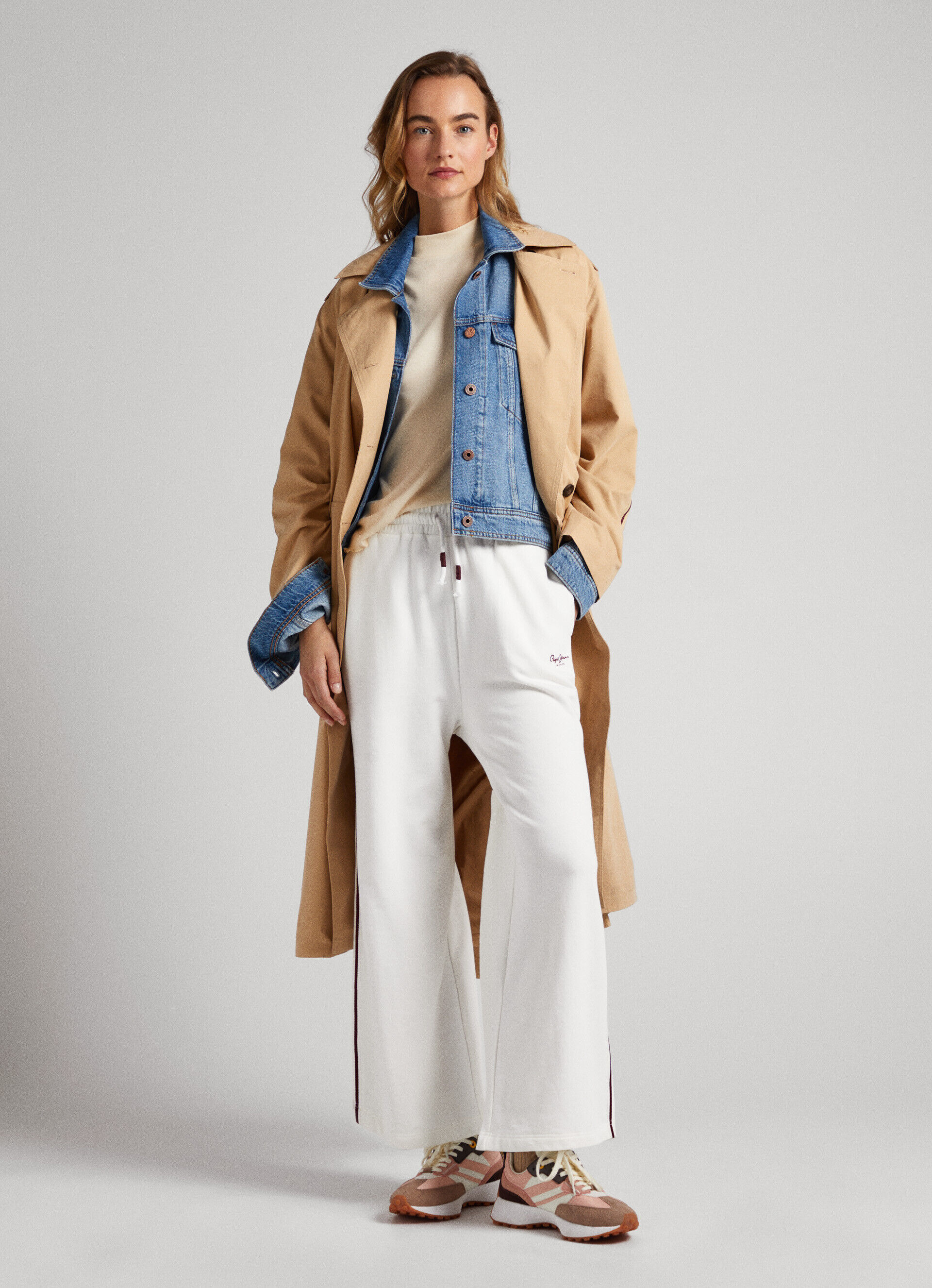 Calça de moletom de algodão - branco mousse