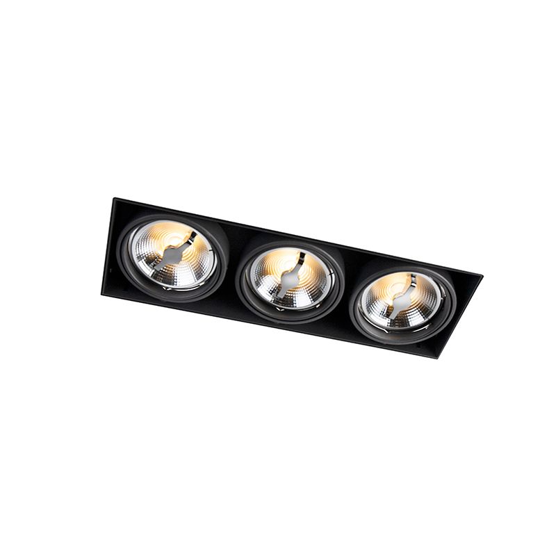 Inbouwspot zwart AR111 trimless 3-lichts - Oneon