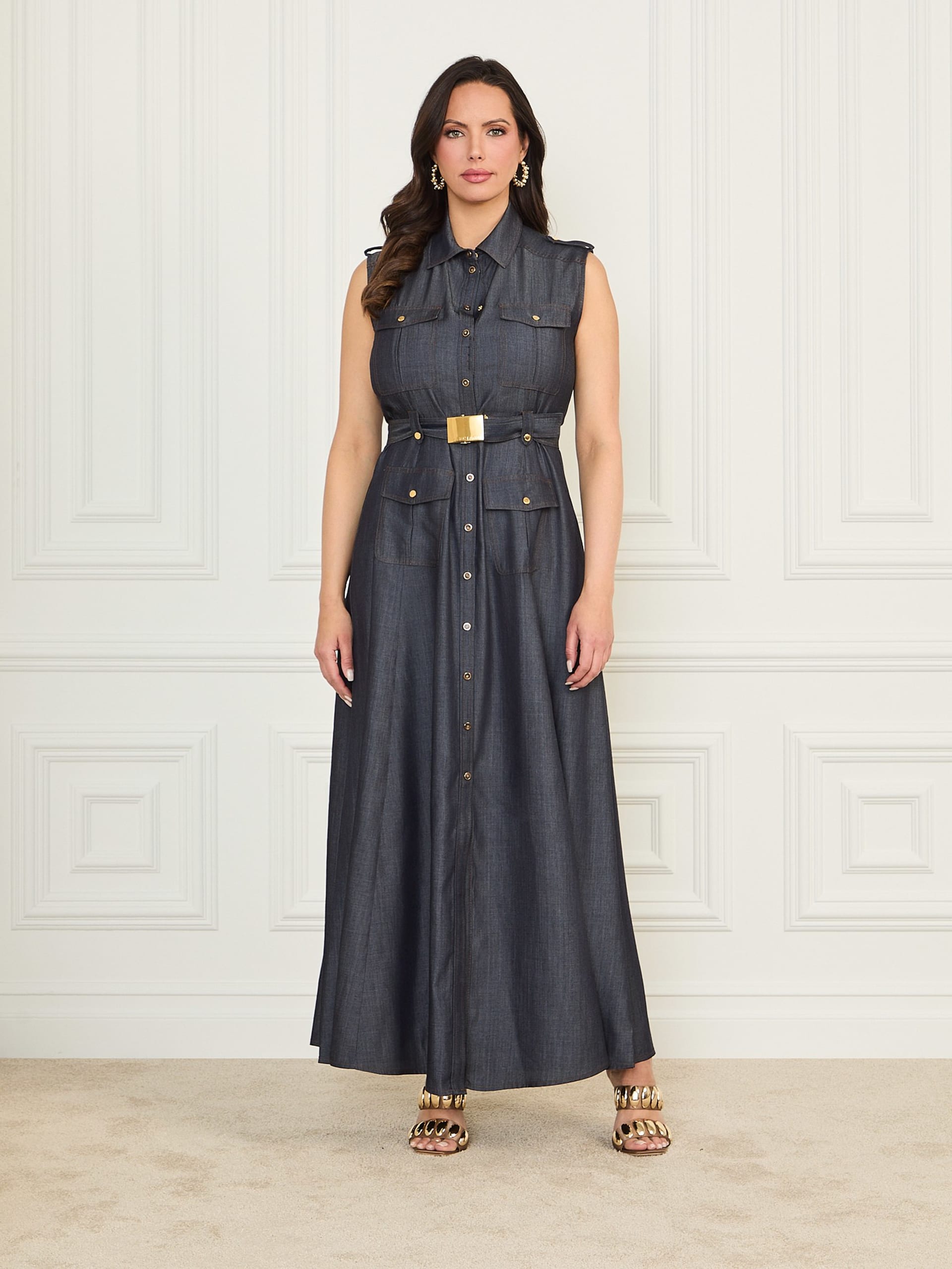 Vestido longo jeans Eco Carla