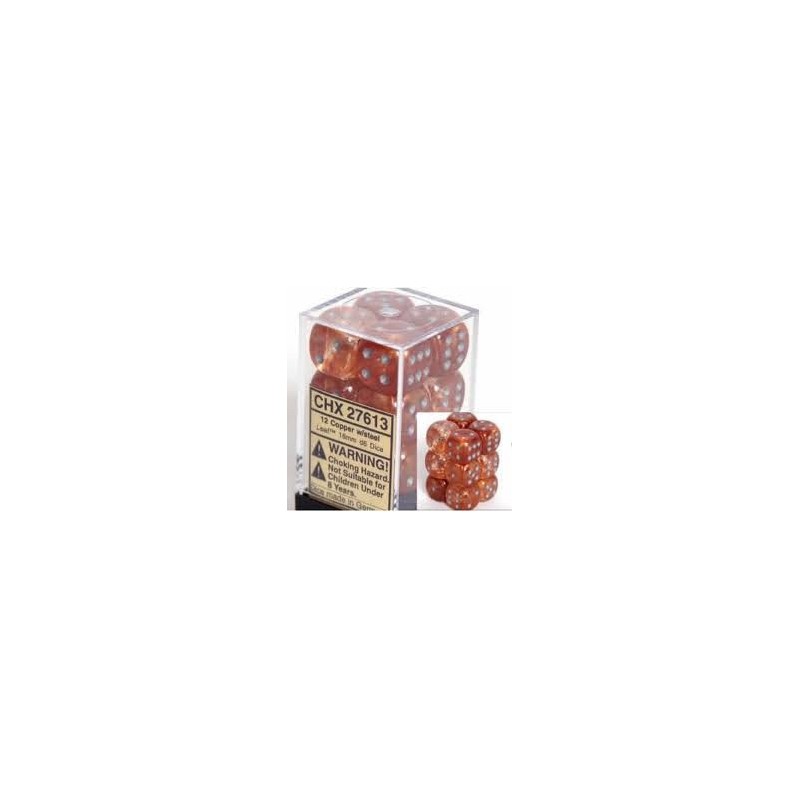 Pack de 12 dés D6 * feuille * CUIVRE