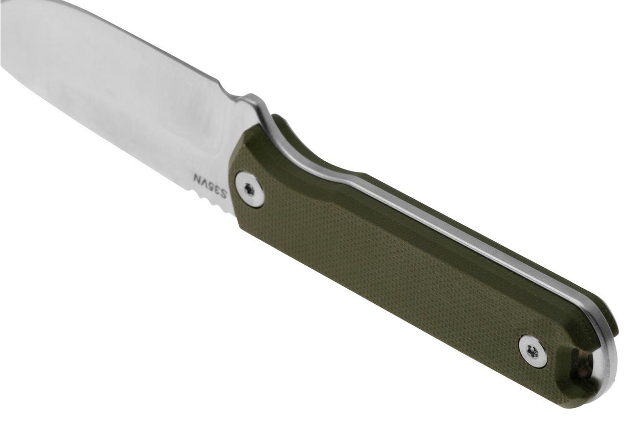 WESN Bornas SN23-1, S35VN Green G10 with Kydex Sheath, vaststaand mes
