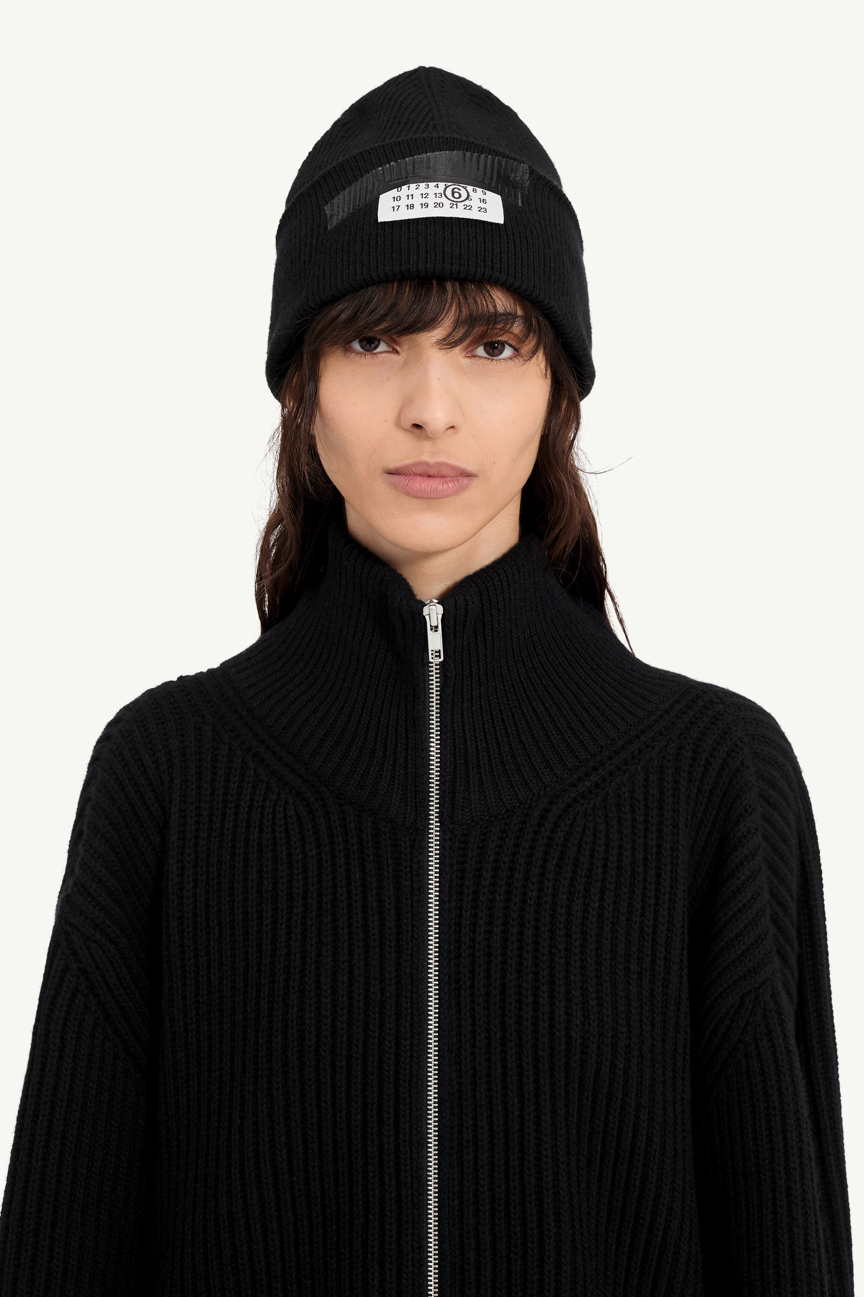 Bonnet en laine à étiquette bande adhésive pour homme | MM6