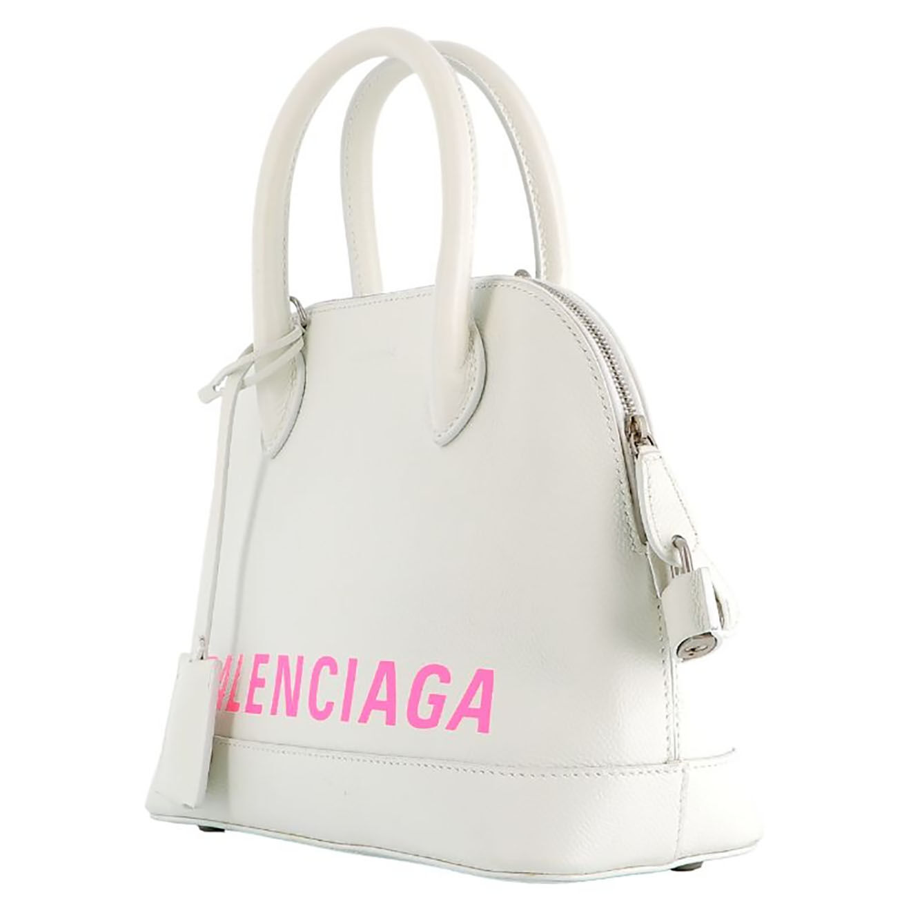 Balenciaga Sac bandoulière Ville Petit en Cuir blanc - Très bon état - L.25 cm