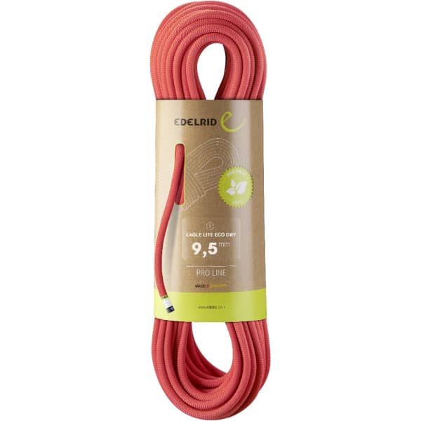 Corde alpinisme EDELRID EAGLE LITE ECO DRY 9.5MM 60M NEON CORAL