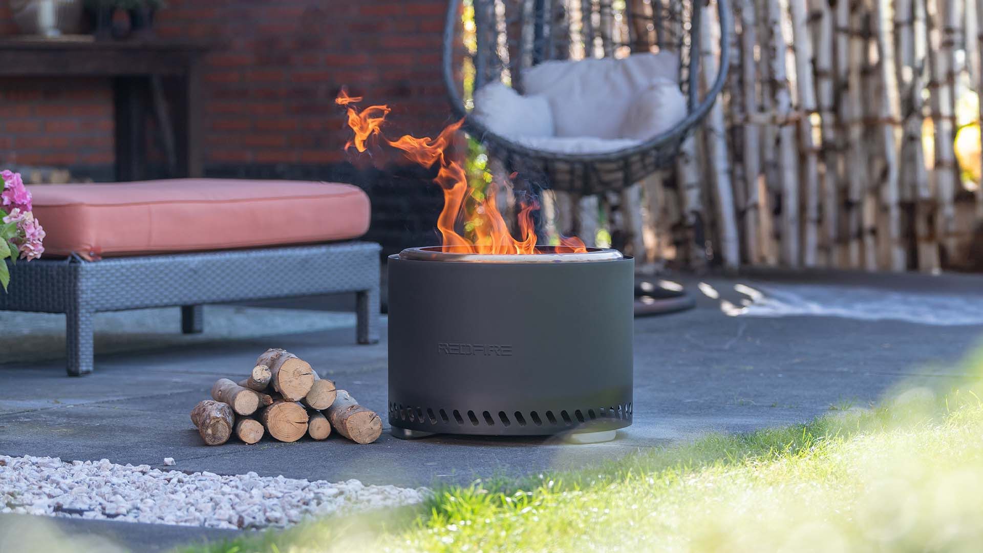 RedFire Volcano Pellet - Vuurhaard XL - Rond - Zwart - Rvs - 49.5 cm - XL