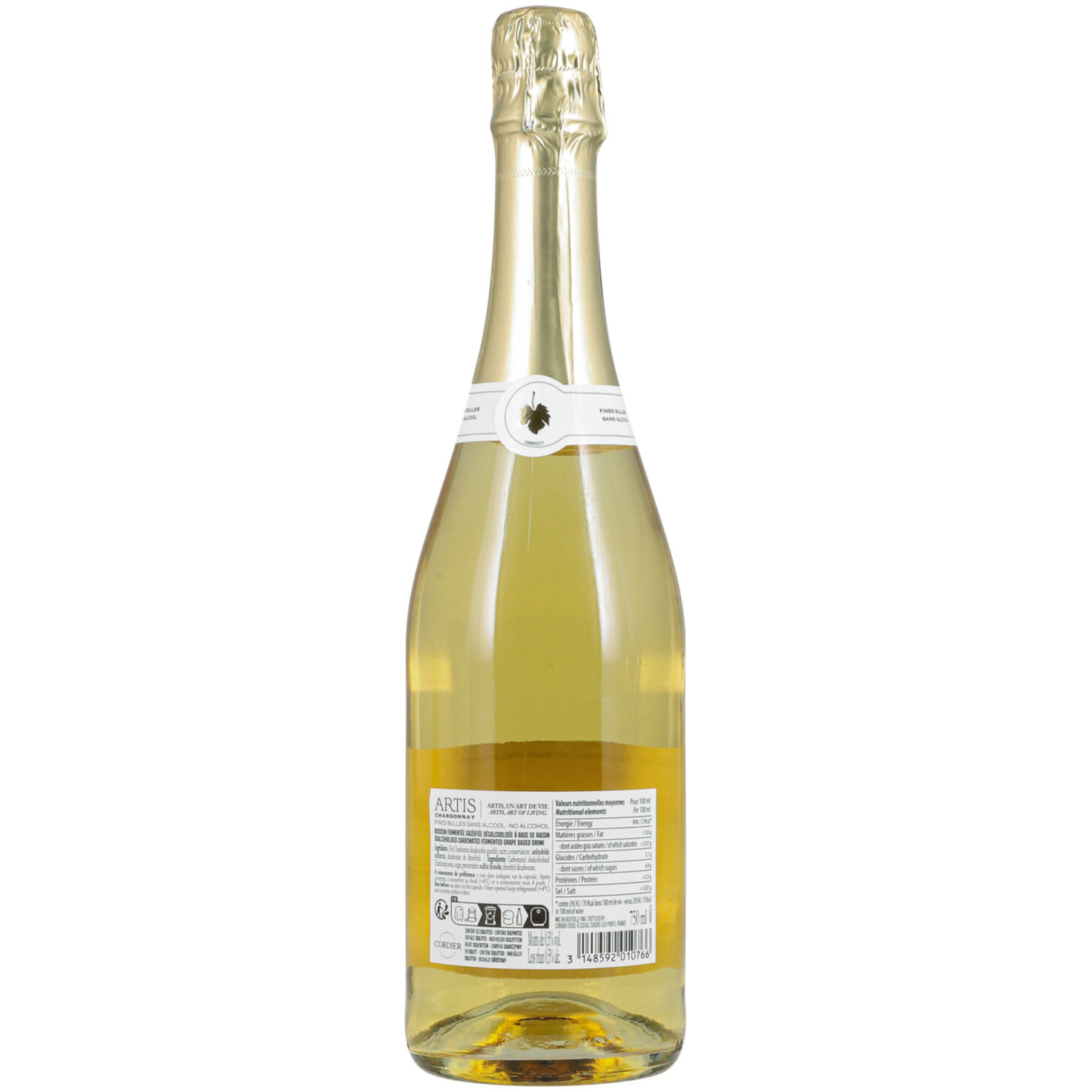 Artis Vin de France Sparkling Chardonnay, alkoholfrei -75cl