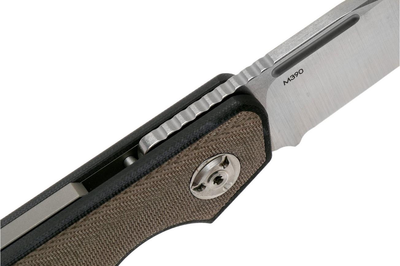 Liong Mah Traveller Spearpoint Green Canvas Micarta zakmes