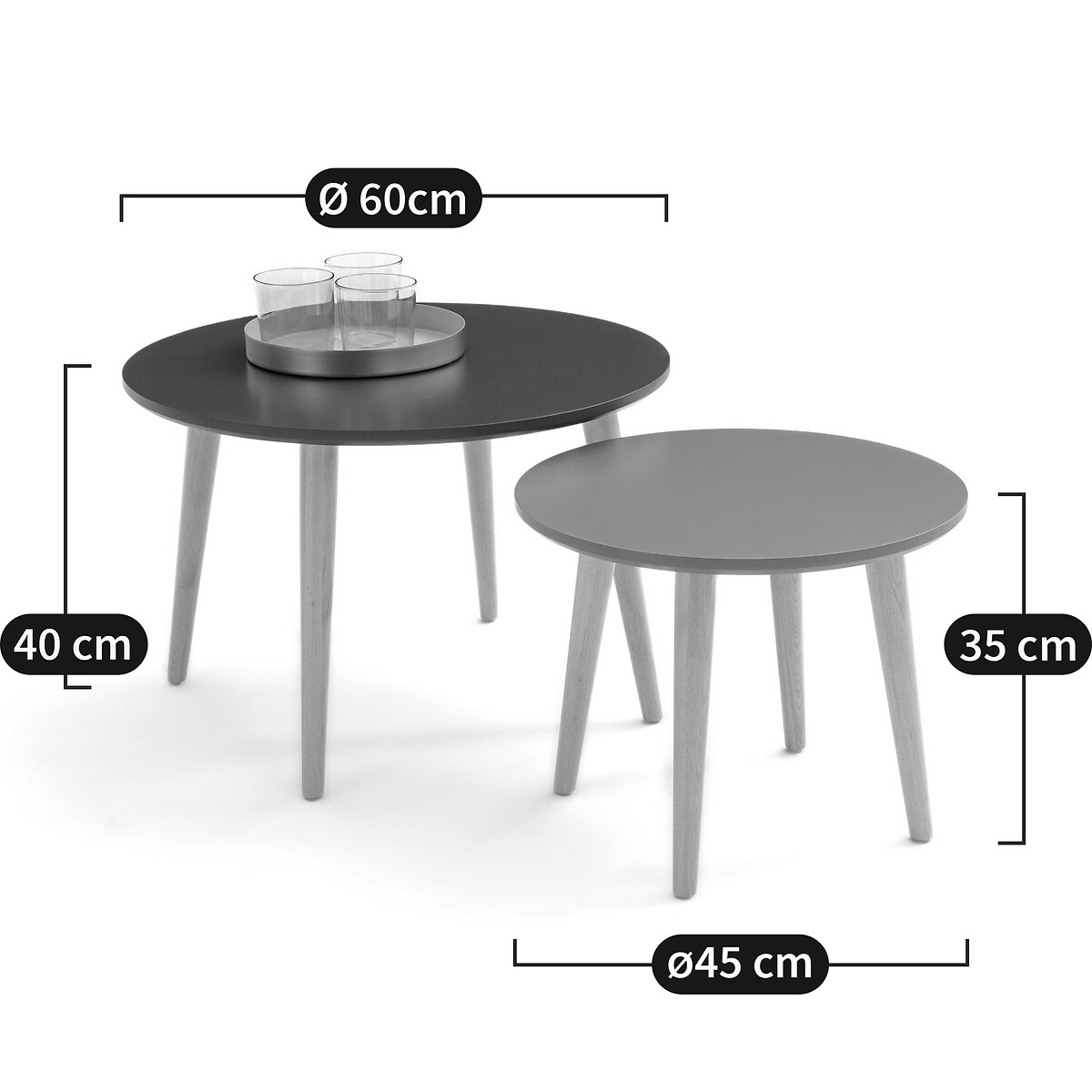 LA REDOUTE INTERIORS<br>Conjunto de 2 mesas de centro, Jimi