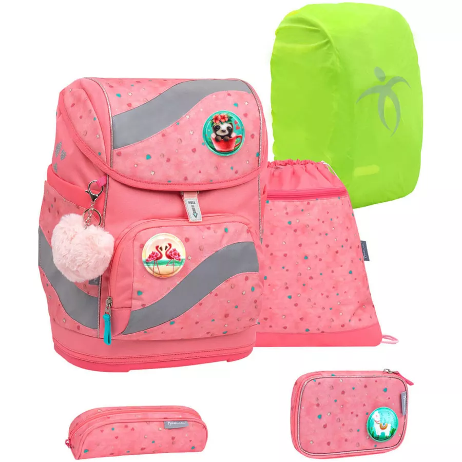 Belmil Schulranzen Smarty Schulranzen Set 6-teilig mit Brustgurt, Hüftgurt Blue Bird