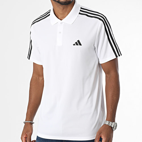Polo Manches Courtes A Bandes TR-ES Piq 3Polo IB8109 Blanc