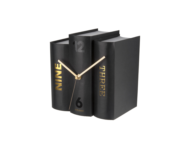 Table clock Book black paper