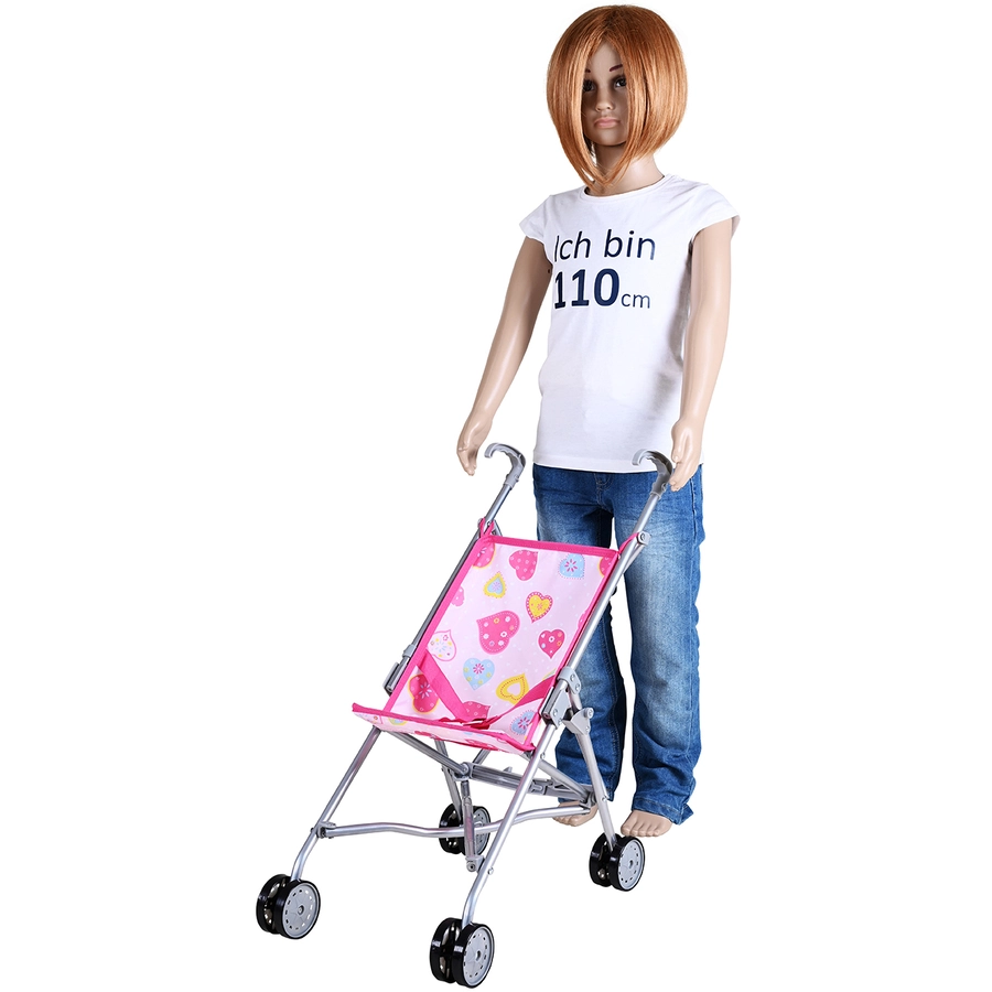 knorr toys®Puppenbuggy Sim - colorful hearts