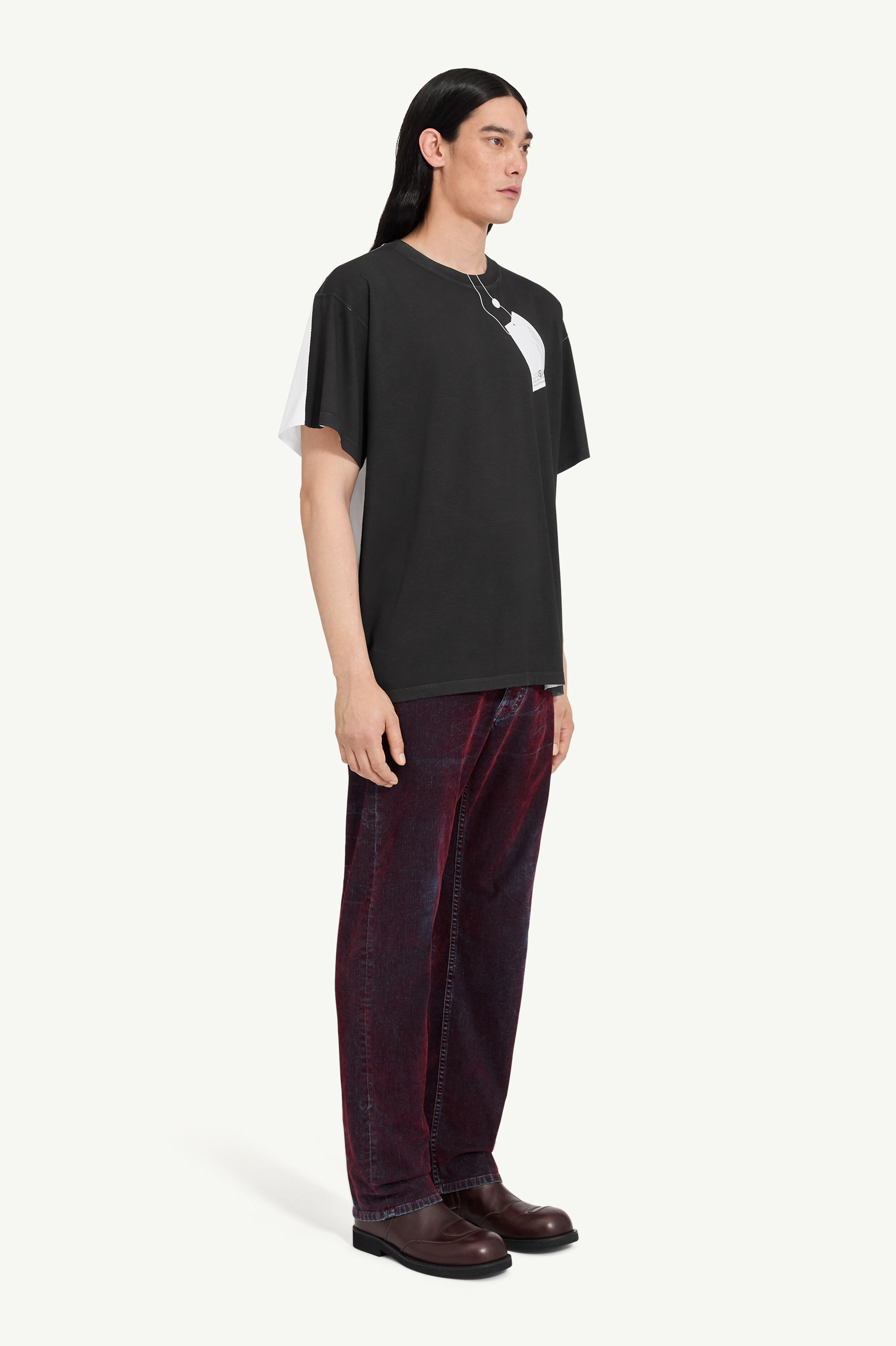 T-shirt Trompe l'oeil en coton pour homme | MM6