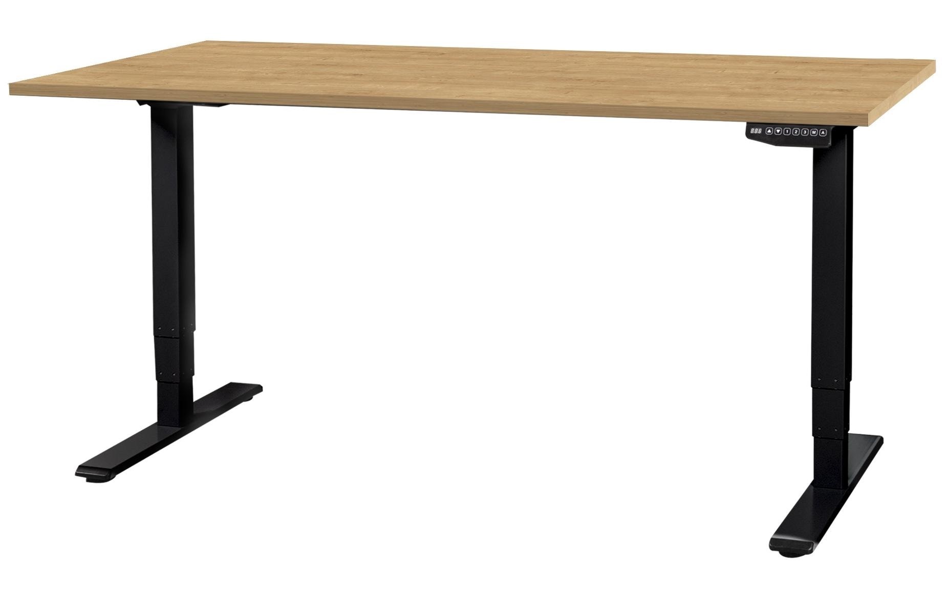 Stehtisch 1.8 x 0.8 m, Eiche / Schwarz<br>Elektrisch höhenverstellbarer Tisch