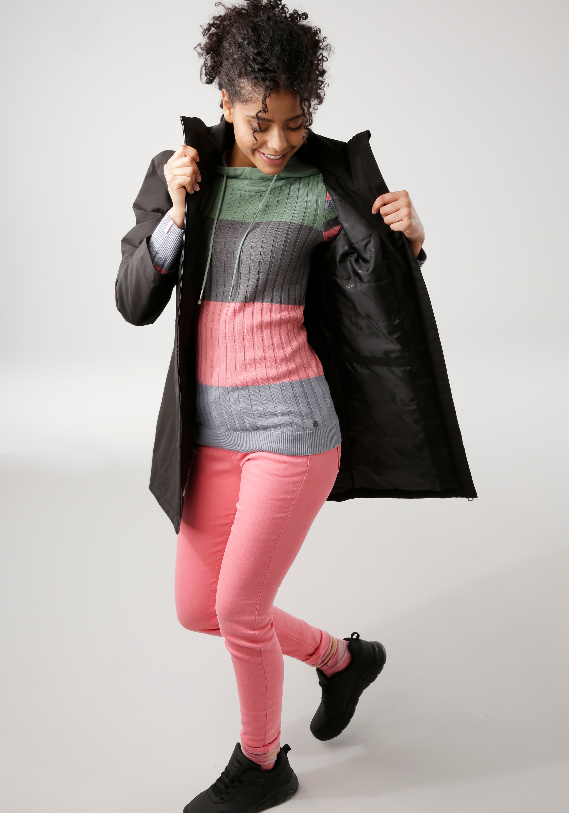 KangaROOS Kapuzenpullover , mit trendigem Colorblocking in verschiedenen Streifenbreiten