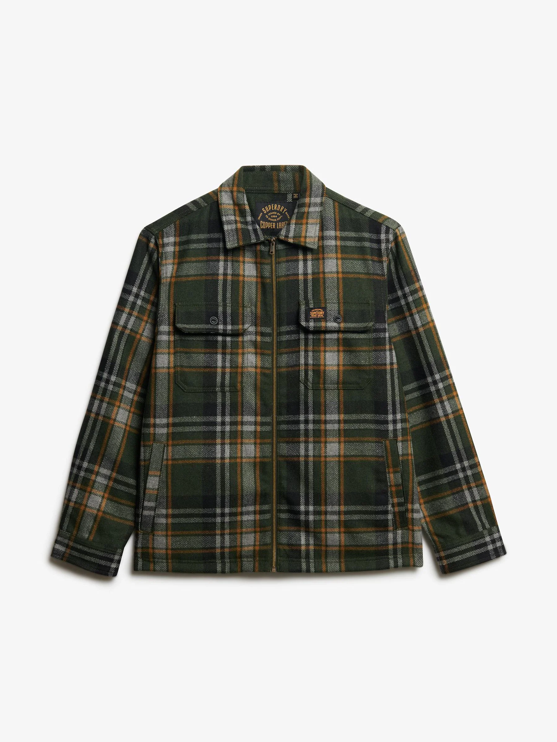 Groen - Superdry Wool Miller Zip Overshirt