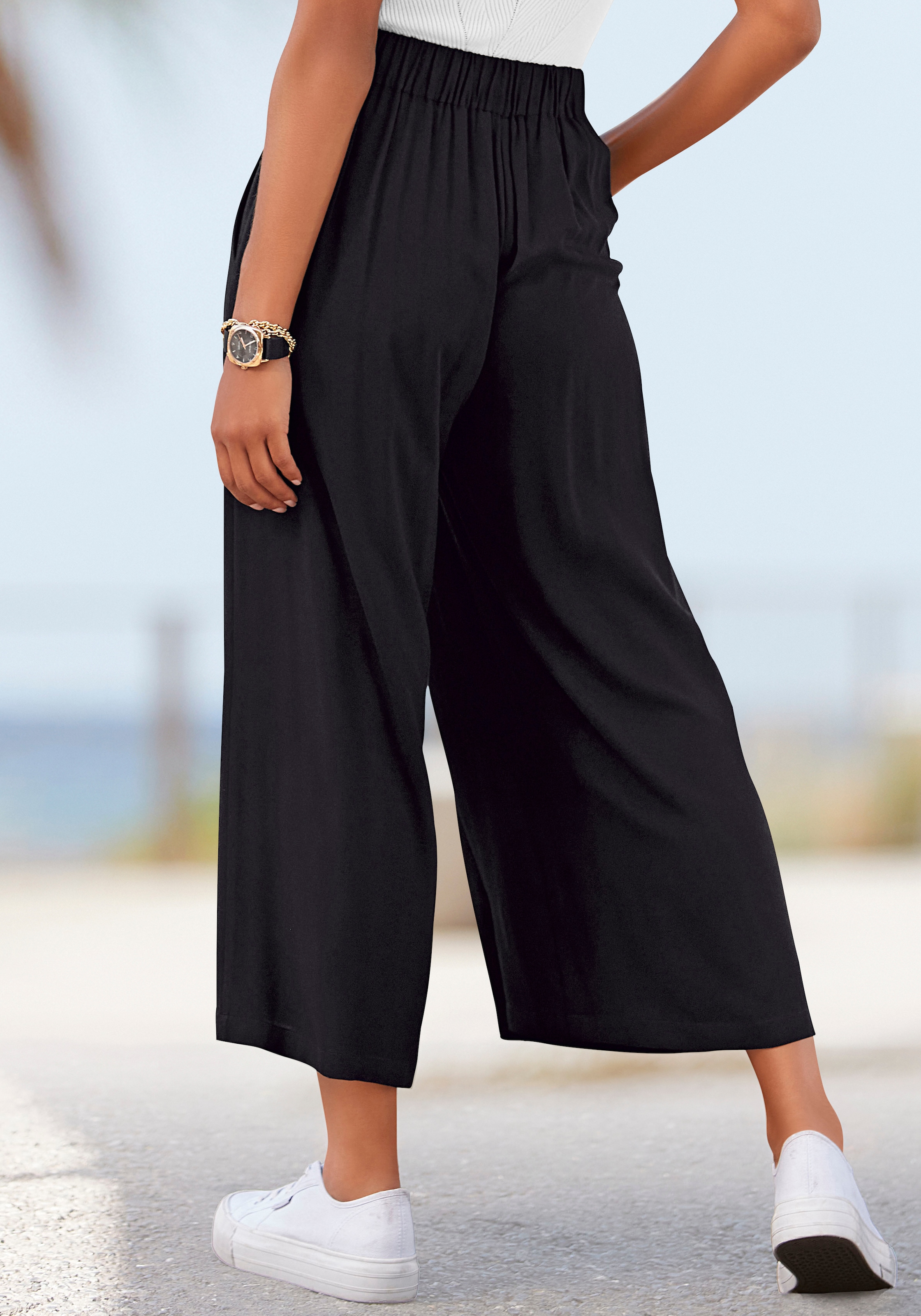 LASCANA Culotte  mit Taschen weites Bein, luftige Viskose, sommerlich, modisch