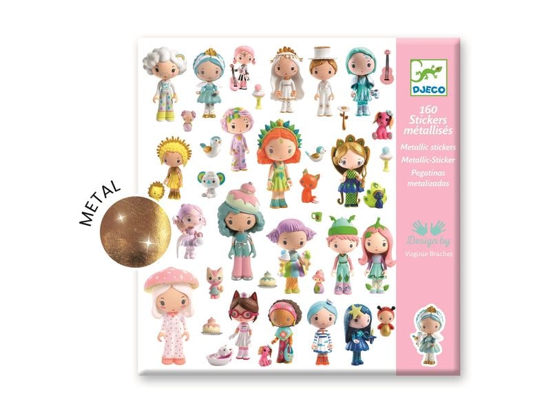 DJECO Bastelset Metallic Die kleine Welt der Tinyly 160 Sti Sticker