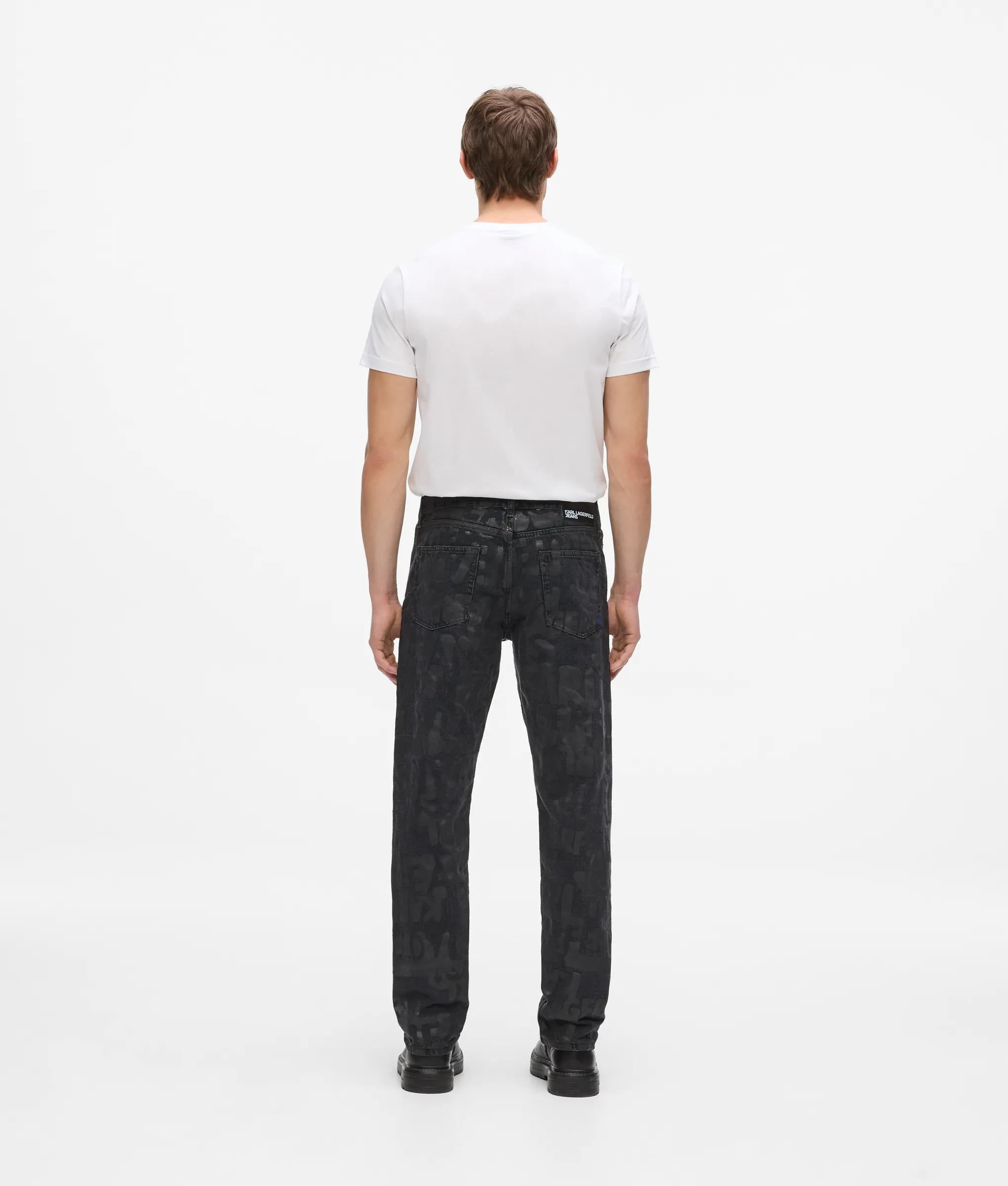 Logo-print rechte jeans