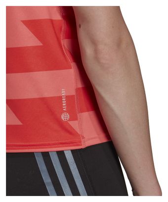 Maillot manches courtes adidas Run Fast Rouge Femme