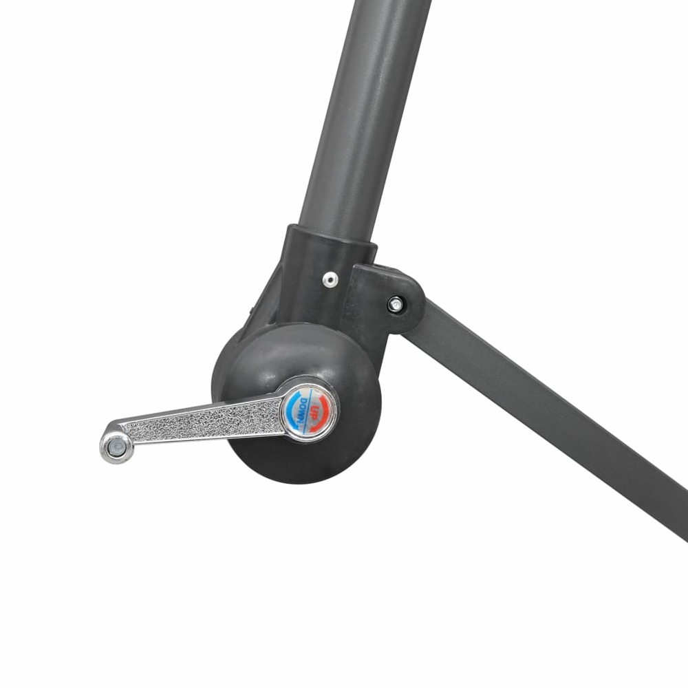 Parasol d'extérieur suspendu 3 m mât en aluminium noir