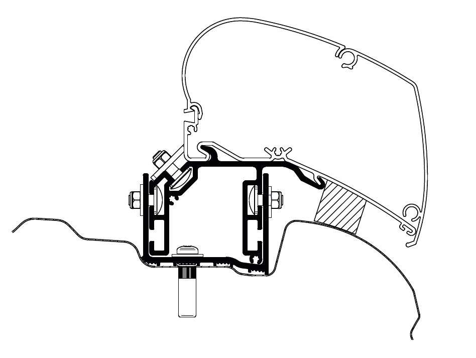 Adapter für Omnistor Markise - VW Crafter ab 2017 UK-Version