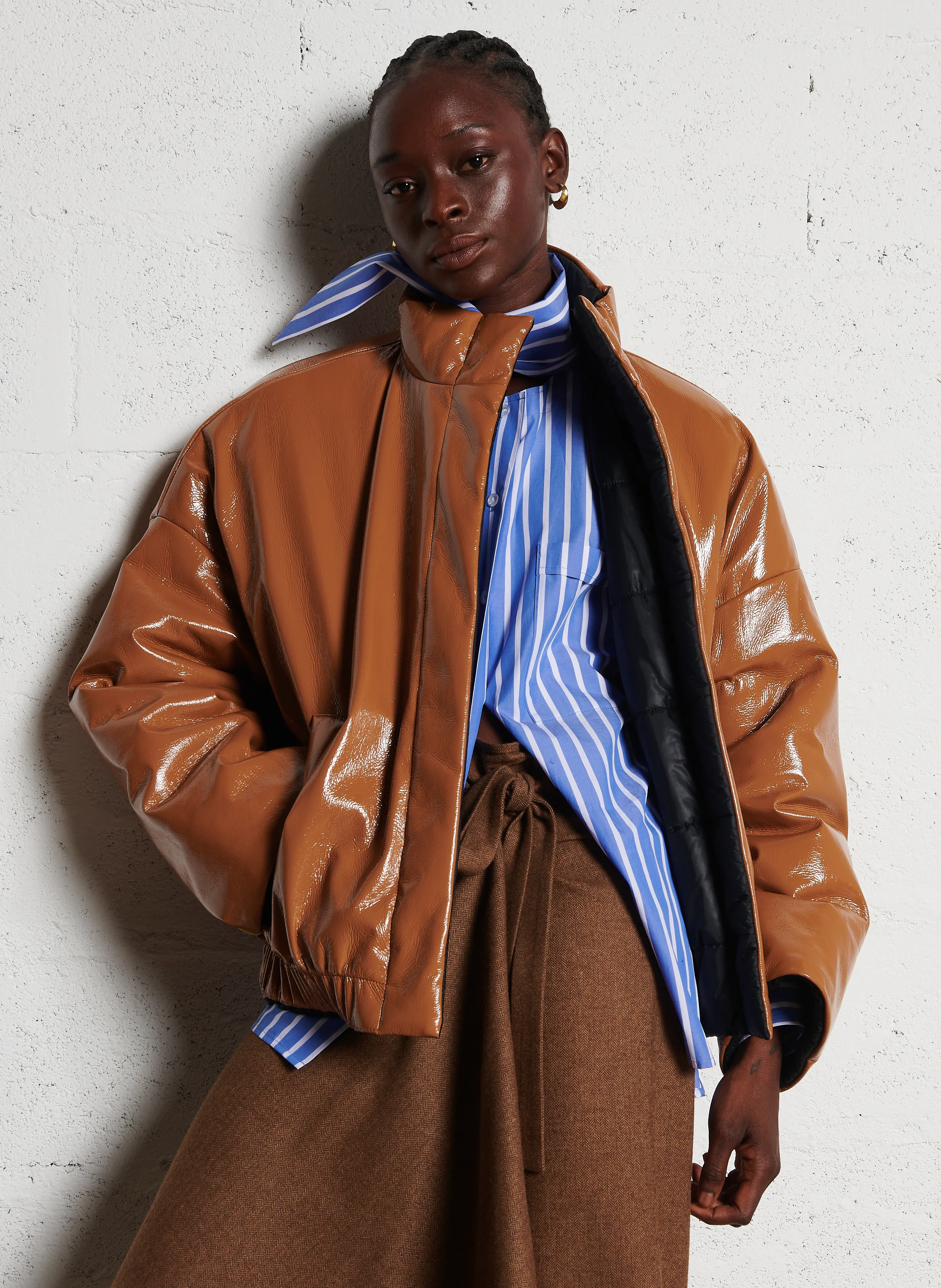 JAKARTA - Veste bomber col montant | Marron