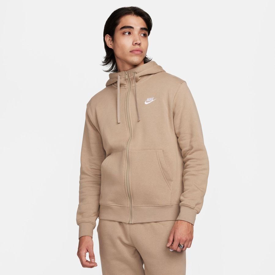Nike Sweat à Capuche NSW Club - Kaki/Blanc