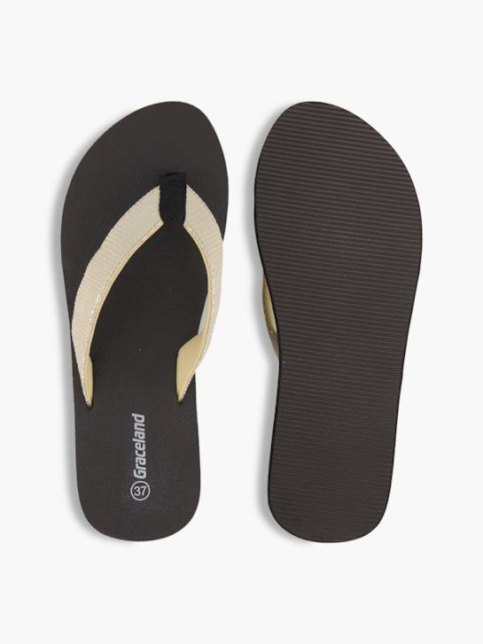 Graceland Pantoletten-Zehentrenner gold