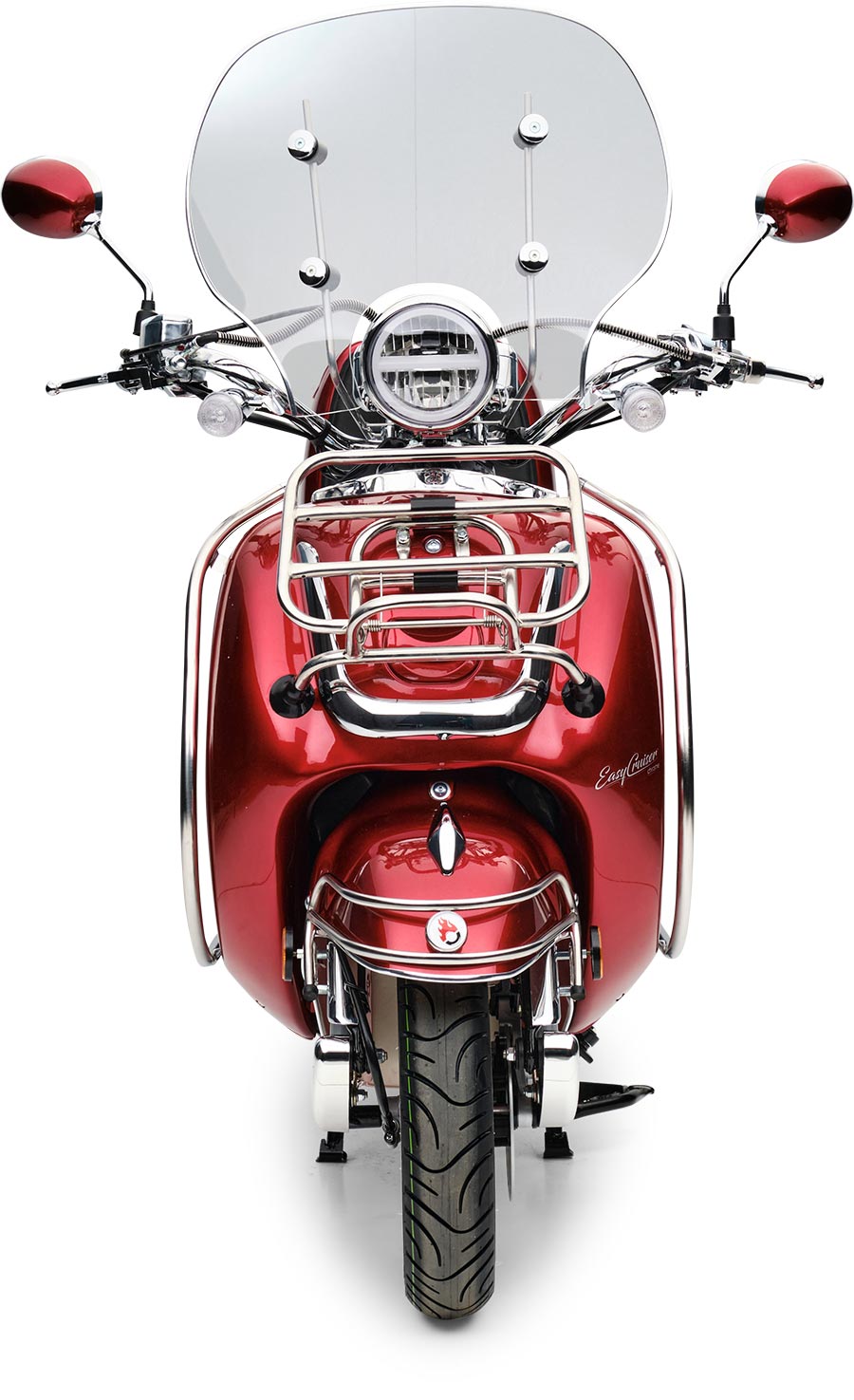 Motorroller Retro EasyCruiser Dunkelrot 125ccm 85 kmh Kraftrad Euro 5 Scooter