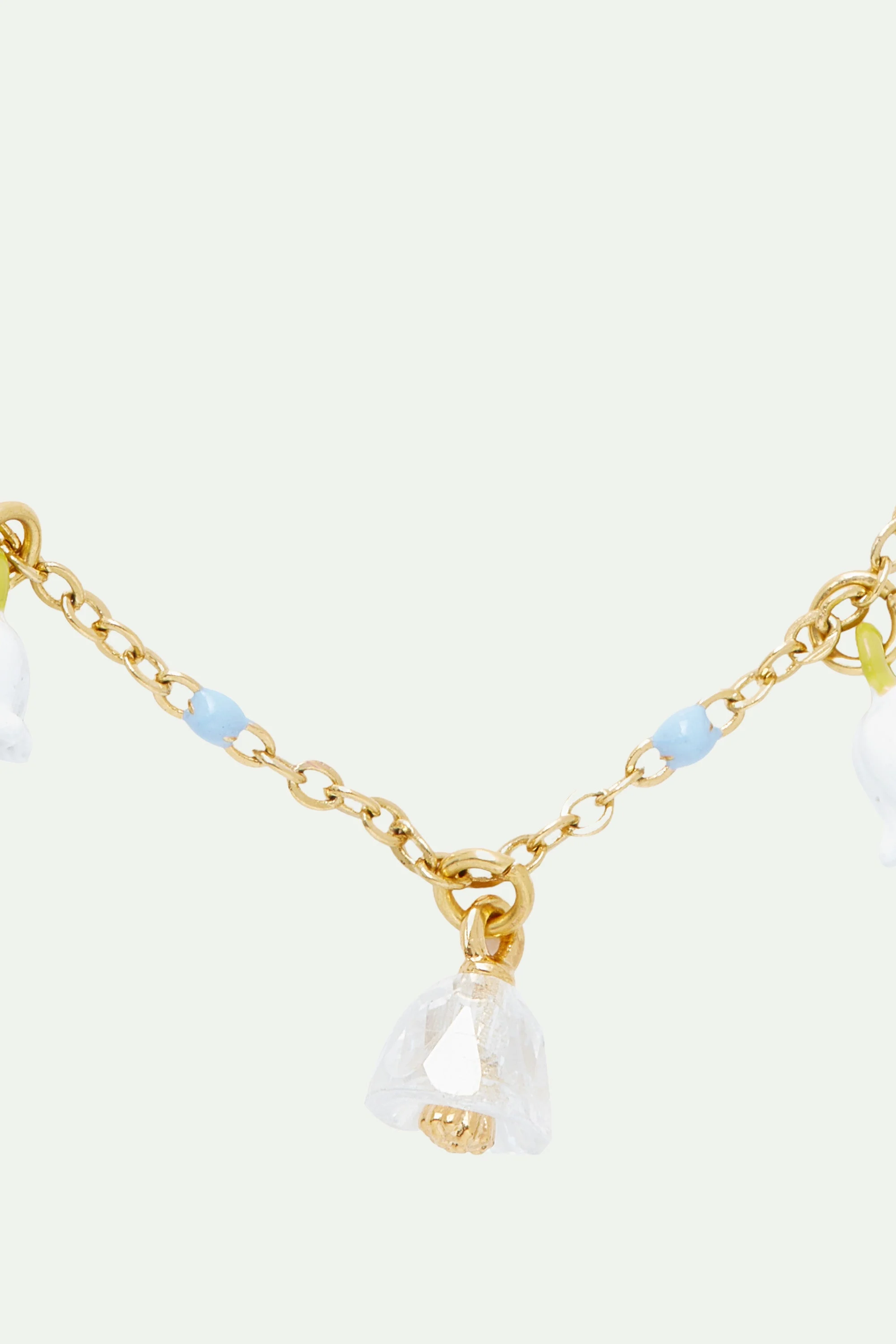 Collier pendentif clochettes de muguet | Blanc